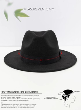 Autumn and winter men and women's new large brimmed hats, fa