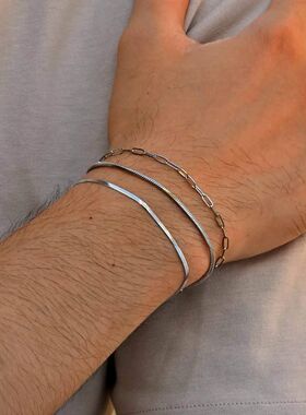 1/2/3pcs Chain Bracelet for Men Women,Stainless Steel Twiste