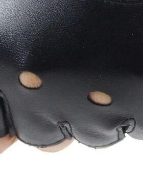 Unisex Fingerless Driving PU Leather Gloves Motor Cool Rivet