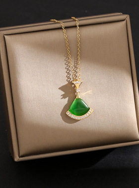 New In Light Zircon Crystal Stainless Steel Necklaces For Wo