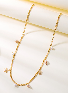 Pearl necklace women's exaggerated beach vacation new style