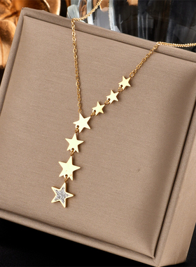 Stainless Steel Gold Color Multi-layer Geometric Necklace Fo