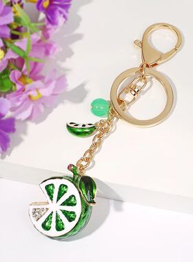 EASYA Imitation Fruit Ornament Charm Keychain Lemon Persimmo