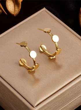 316L Stainless Steel Heart Lock Hoop Earrings For Women High