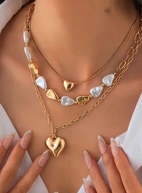 Ingemark 3Pcs/Set Boho Imitation Pearl Chokers Necklaces Wom