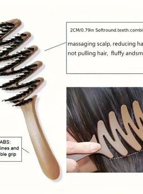 High-Quality Long-Handle Bristle Comb – Anti-Static Volumiz