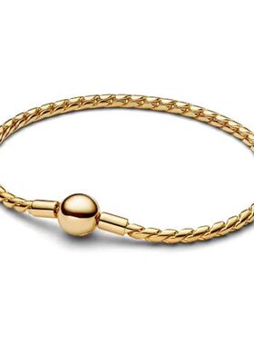 The popular  silver wristband features dual tone and woven C