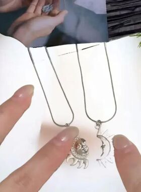 1Pair Retro Sun Moon Pendant Necklace Personalized Couple Ch