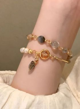 Fashion Double-Layer Crystal Pearl Beaded Bracelet For Women