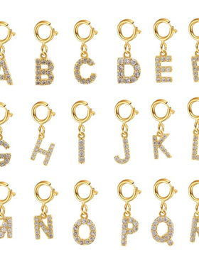 Personalized bracelet diy name initial letter pendant Gold C
