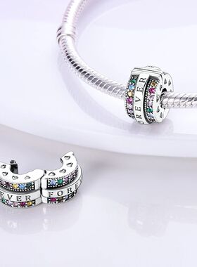 Charms Fit Original Beads  Sterling Silver Clip Charms Zirco