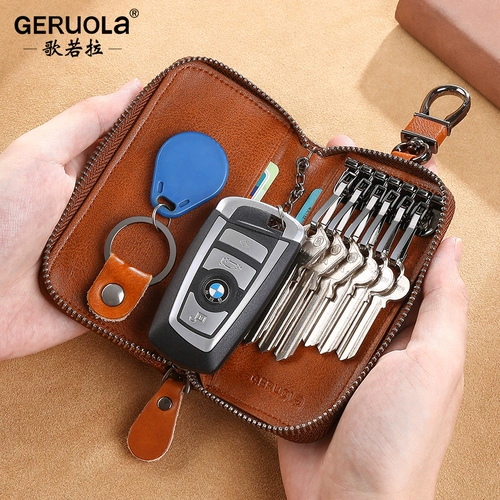 Мужская универсальная ключница, картхолдер для ключей, система хранения, кожаный защитный чехол, из натуральной кожи