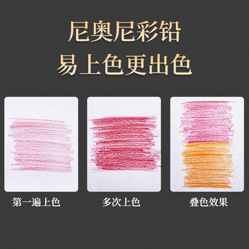 尼奥尼彩铅油性彩铅120色72色水溶套装专业手绘画画彩色铅笔儿童小学生美术生专用画笔48色单支涂色铅笔平替 - 图2