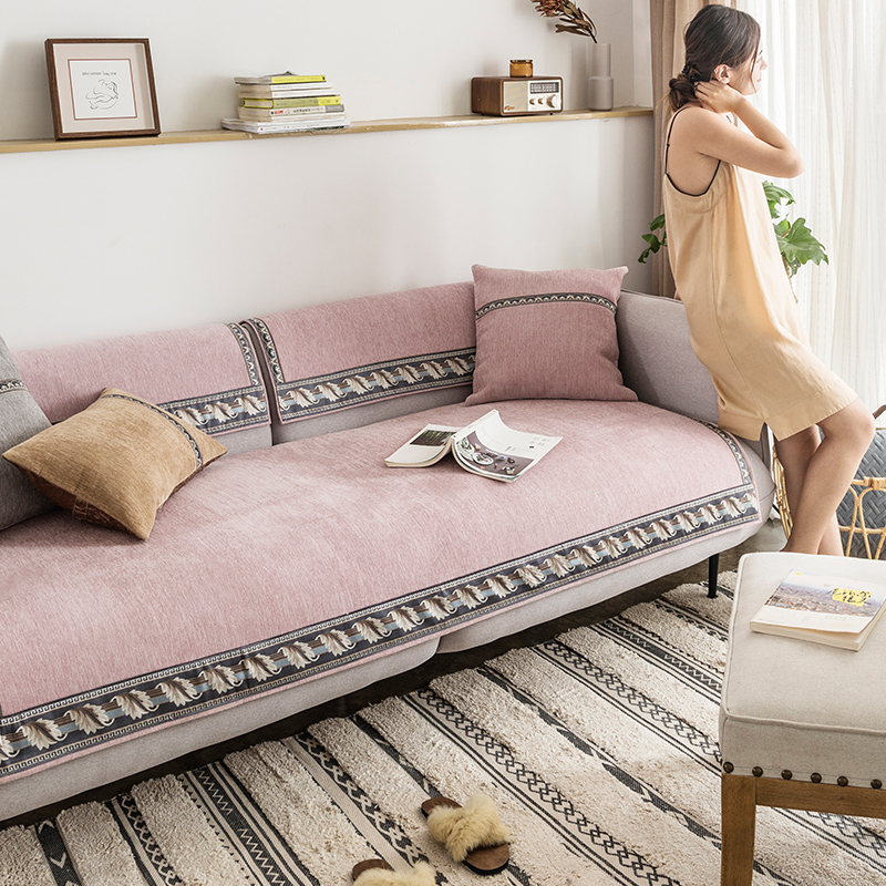 四季通用雪尼尔布艺防滑沙发垫客厅沙发套罩组合沙发巾可定制定做