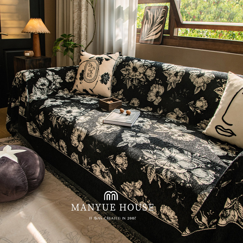 蔓越家 暗香 法式中古花卉一片式沙发巾盖巾沙发套罩整张全盖盖毯,淘宝优惠券,粉丝福利购,淘宝优惠卷