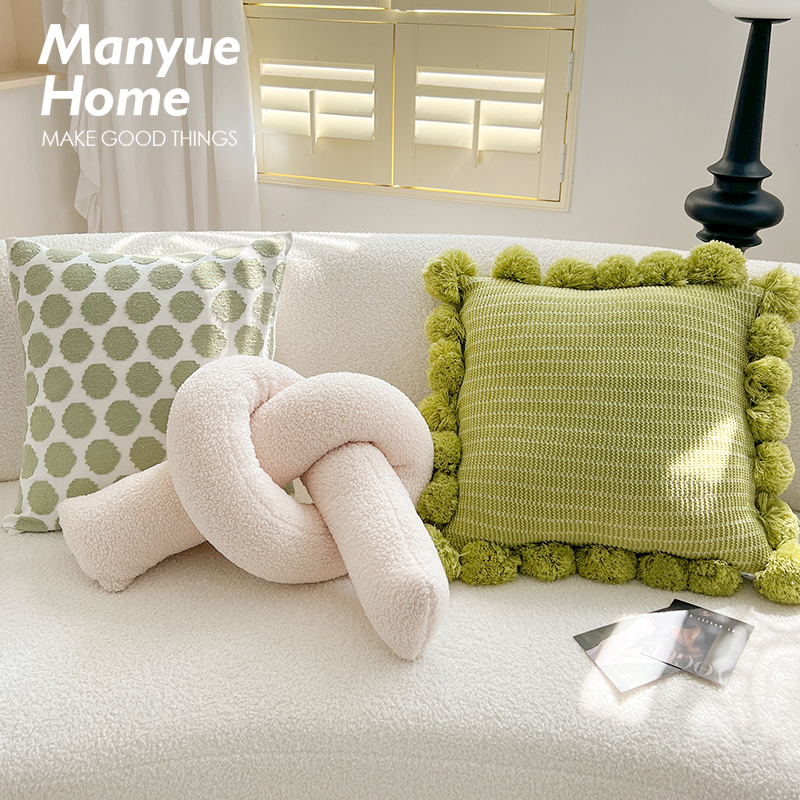 蔓越家 ins小清新针织抱枕抱枕套含芯样板间客厅沙发靠垫床头靠枕 - 图2
