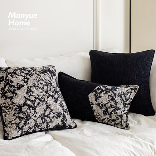蔓越家 新中式复古沙发抱枕抱枕套样板间民宿靠背枕床头靠垫含芯 - 图1