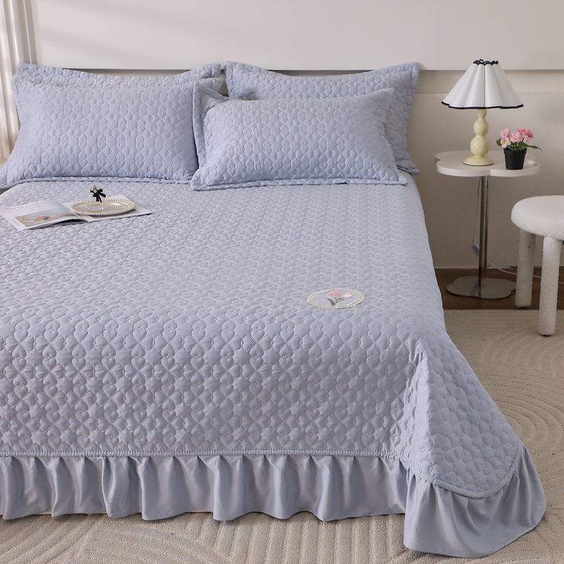 新款夏季天丝床盖三件套家用多功能加厚夹棉床单件双人加大床褥子