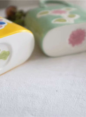 杂置社日单日式同款花朵陶瓷