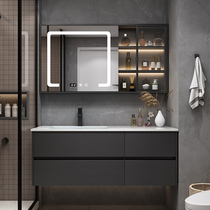 Light Lavish Rockboard Ceramic Basin Bath Cabinet Combination Smart Mirror Cabinet Home Floor Basin Washbasin Makeup Room Wash table