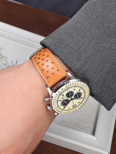 适配西铁城FF飞行真皮表带 男光动能CA4500/0695原装款牛皮带22mm - 图3