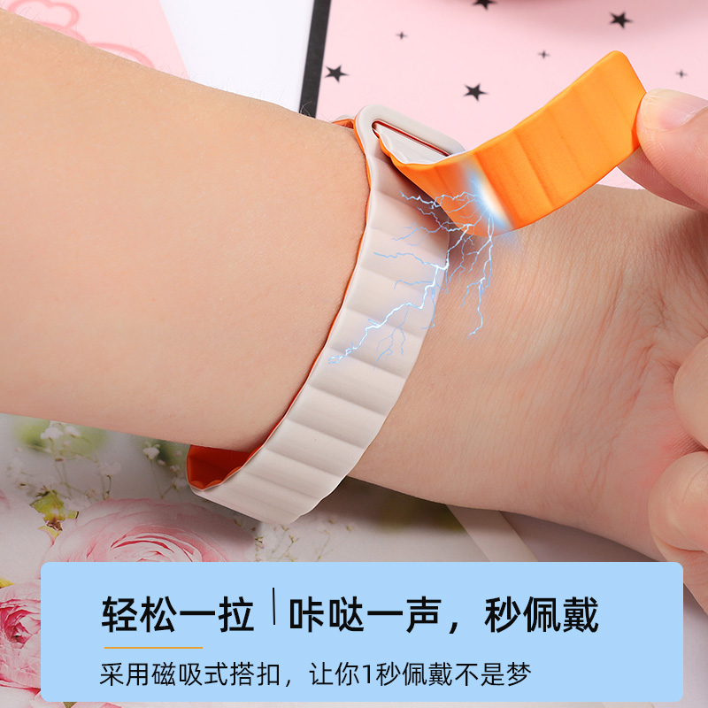 适配欧米茄斯沃琪联名手表带男女史努比行星系列磁吸硅胶表带20mm