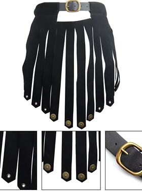 跨境热卖中世纪复古pu皮革腰带文艺复兴黑色皮革腰带 COSPLAY道具