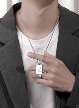 军牌项链男潮牌百搭高级感设计感