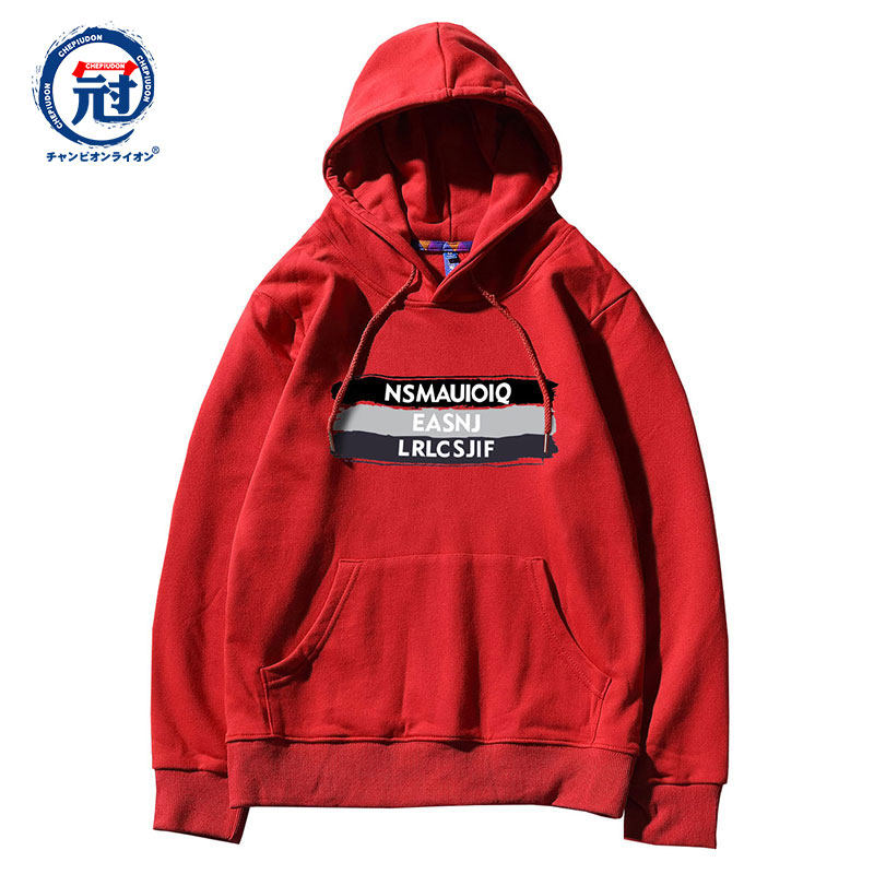 冠军狮丹连帽男生粉色卫衣春秋潮牌 冠军狮丹卫衣