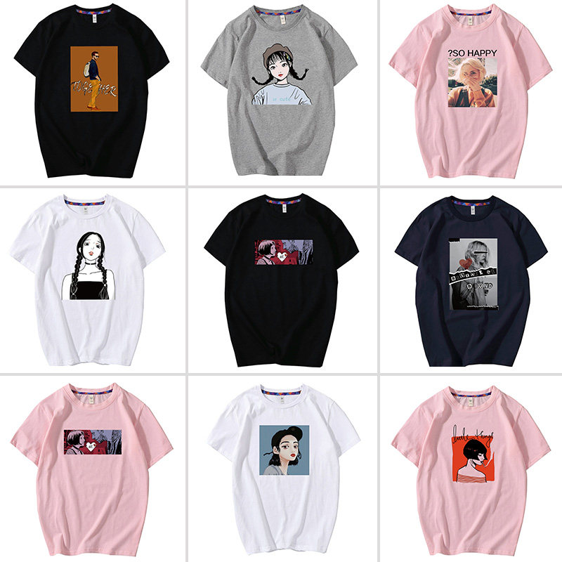 短袖男欧美女孩印花潮流纯棉t恤 冠军狮丹T恤