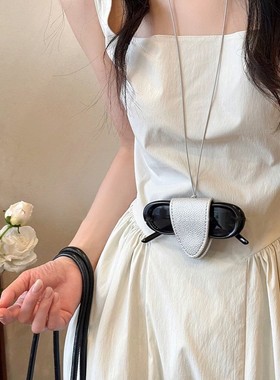 多巴胺调色盘墨镜夹挂脖磁吸皮革眼镜夹便携挂绳墨镜夹配饰品