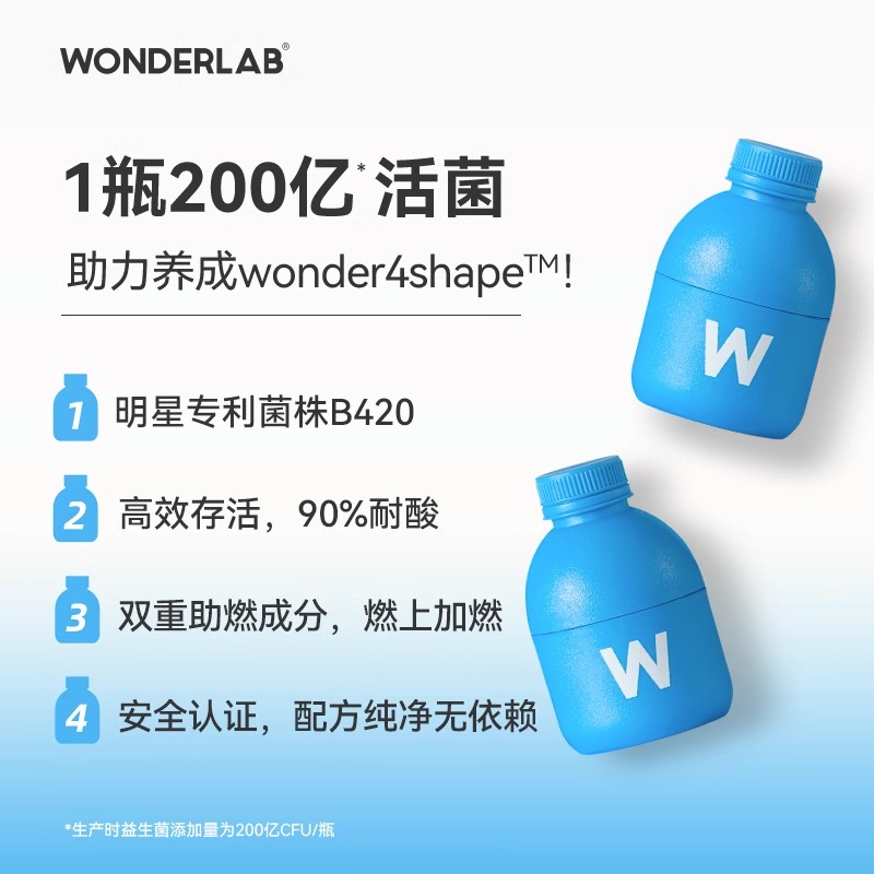 万益蓝wonderlab益生菌B420瘦子菌小蓝瓶调大人体重管理肠胃肠道 - 图0