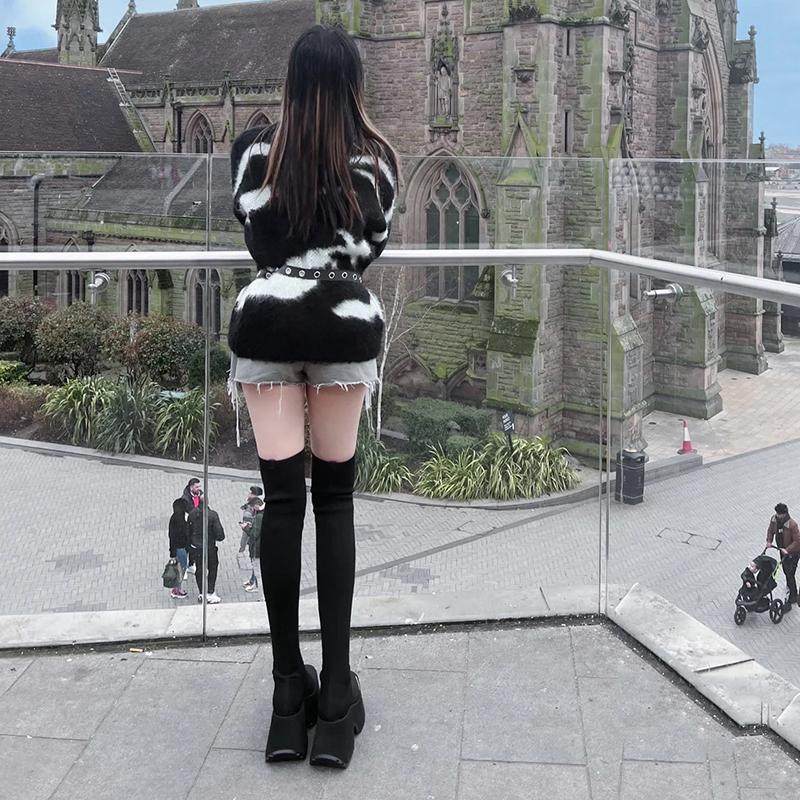 显腿长~网红黑色瘦瘦靴女松糕厚底弹力靴超高跟气质过膝袜靴长靴,淘宝优惠券,粉丝福利购,淘宝优惠卷