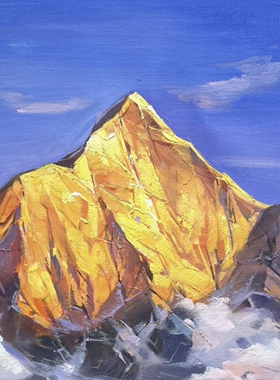 新品原创日照金山纯手绘肌理油画客厅玄关餐厅装饰画艺术高级家居