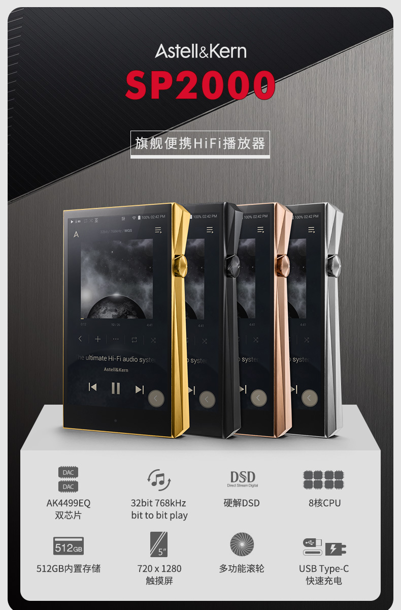 river/艾利和 SP1000 SP2000 T 无损HiFi音乐播放器蓝牙MP3随身听 - 图0