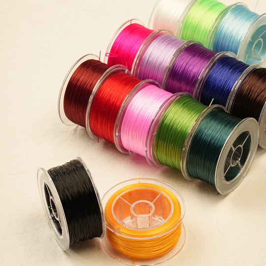 Pulsera de cuerda elástica de seda plana de 90 metros en rollo grande importada