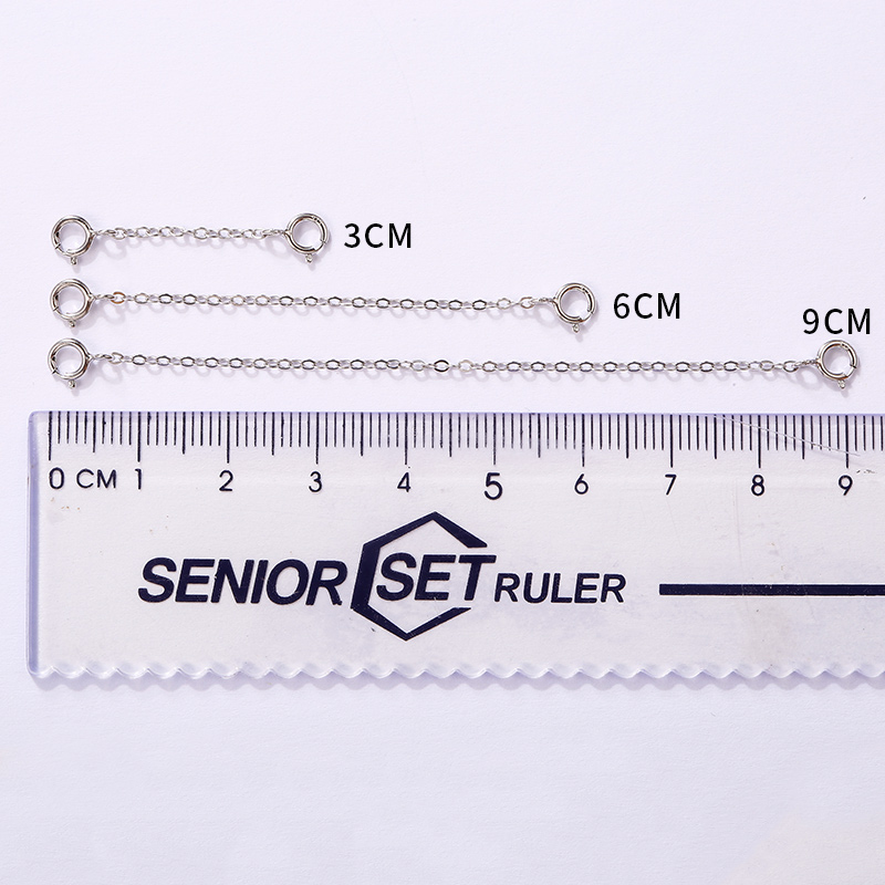 925银手链项链加长延长链纯银镀18K金链子配件珍珠锁骨链尾接长扣 - 图2