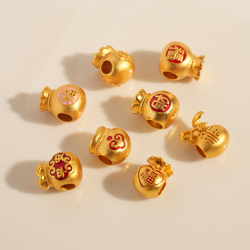 沙金福袋钱袋配件串珠散珠手工编织diy配珠手链手串绳小配饰饰品 - 图1