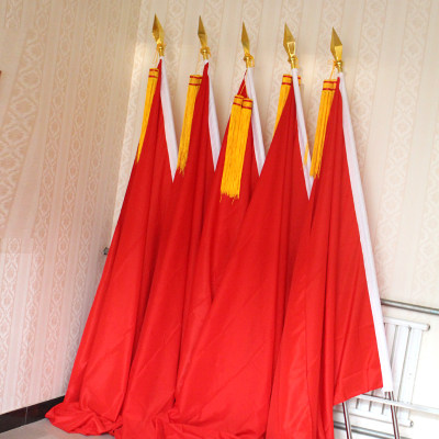 会议室主席台背景旗帜大会红旗礼堂旗枪头旗穗不锈钢旗杆纳米国旗 虎窝淘