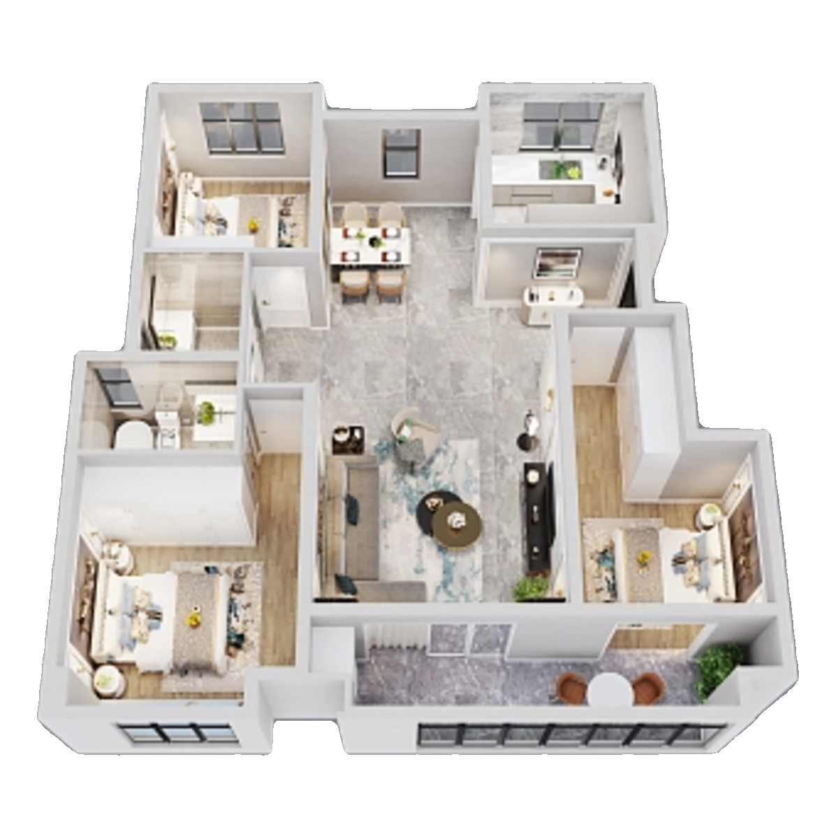 室内装修设计效果图家庭装修设计户型改造3d效果图室内CAD施工图 - 图3
