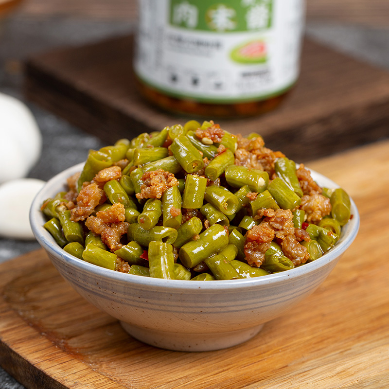 川娃子肉末豇豆酱农家自制酸豇豆下饭拌面酱菜四川特产酸豆角泡菜