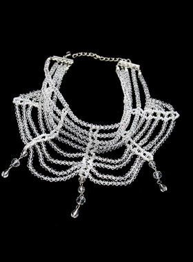 复古轻奢重工水晶串珠多层项链