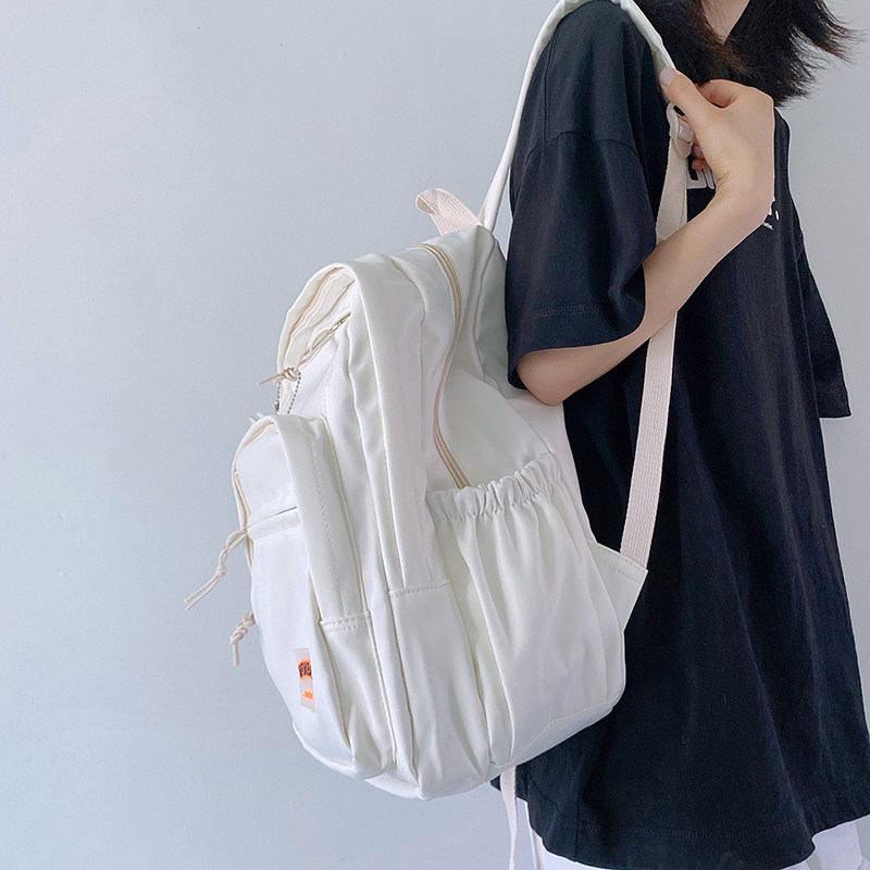 脸蛋多层女初中生小学生大学双肩包 脸蛋双肩背包