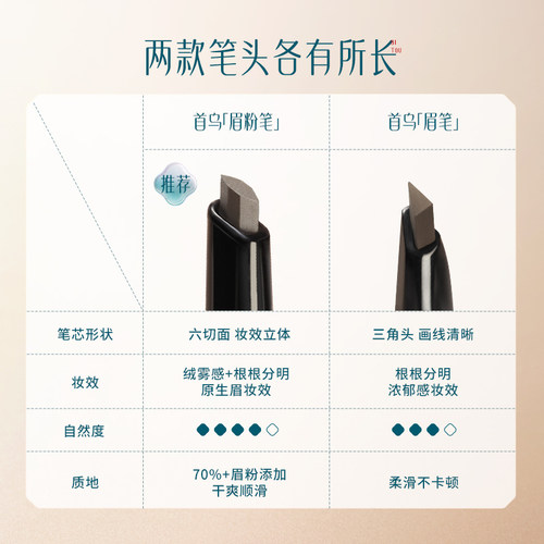 花西子首乌眉笔持久防水防汗不脱色野生眉根根分明自然眉粉笔 - 图1