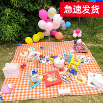 ins wind picnic cloth disposable outdoor barbecue waterproof thickened plastic peri-bub camping table cloth picnic mat