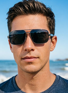 纪梵世品牌男士太阳镜时尚墨镜男黑色开车驾驶高清方形防强光眼镜