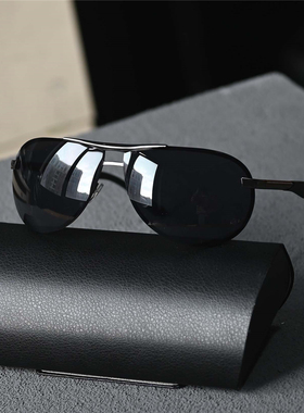 纪梵世无框蛤蟆镜男士太阳镜时尚墨镜男黑色开车驾驶高清防强光