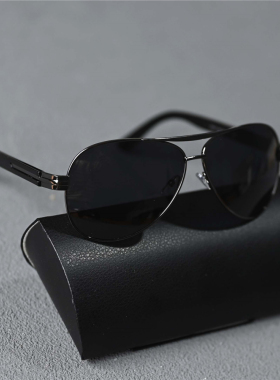 纪梵世品牌高档男士偏光太阳镜大脸墨镜男款经典潮男150mm总宽黑