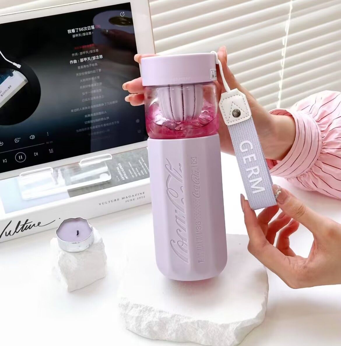 germ可口可乐茶水分离泡茶男女学生高颜值随行便携耐高温玻璃水杯,淘宝优惠券,粉丝福利购,淘宝优惠卷