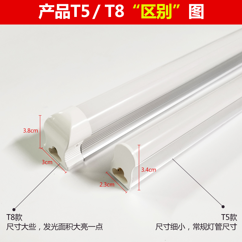 直插式led灯管日光灯插头带开关超亮宿舍桌灯酷毙灯护眼家用220v-图0